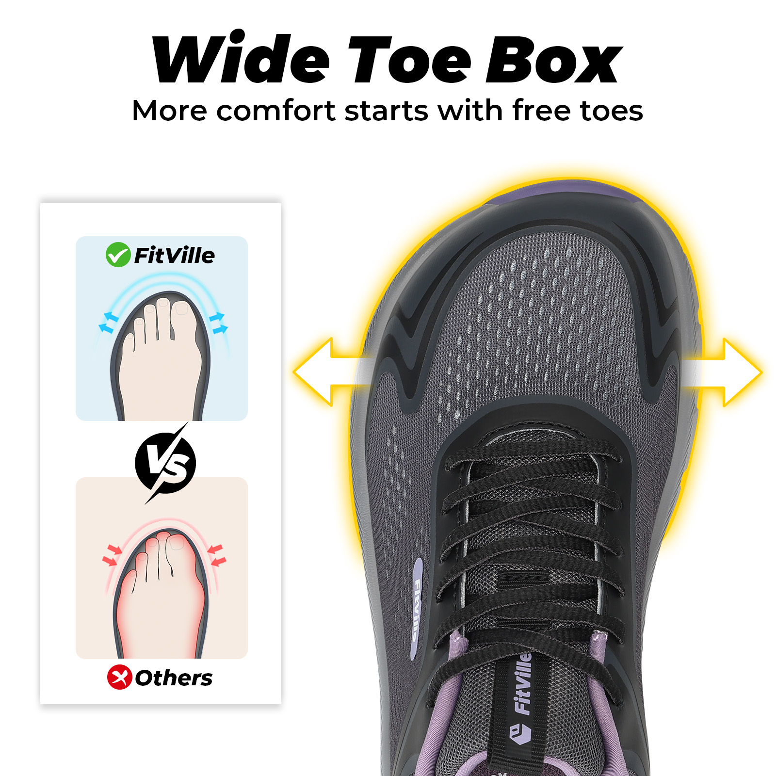 Tênis Esportivos Femininos Fit - Wide Toe Box Running Sneakers avaliação e preço
