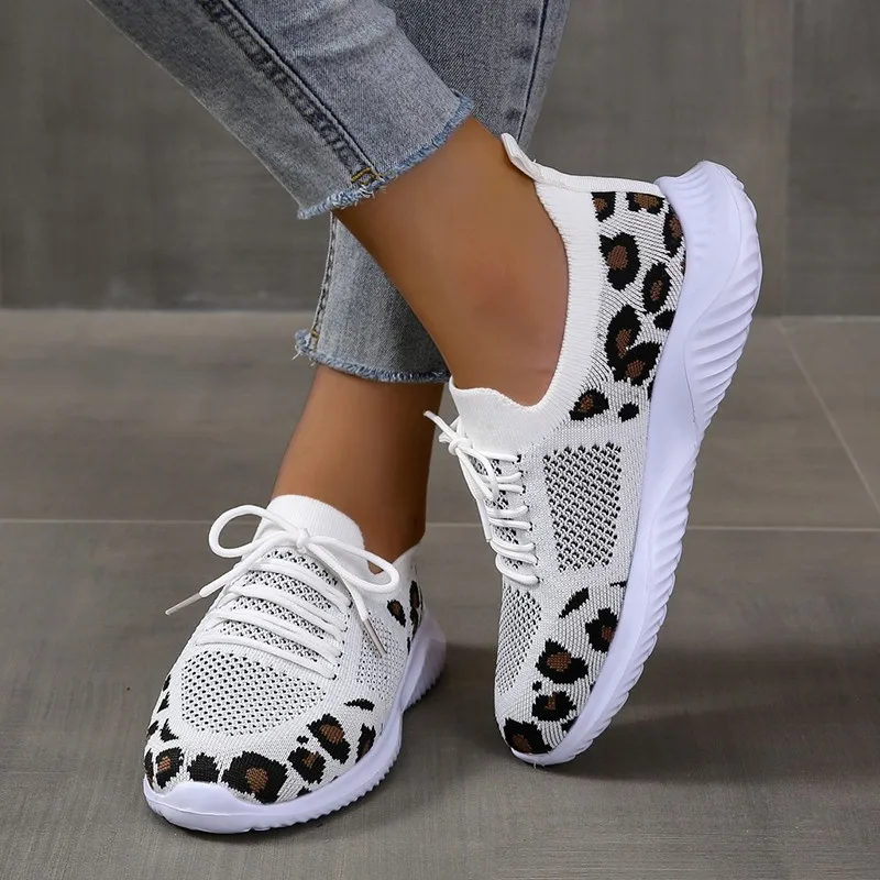 Novos ténis casuais de verão p - Knit Fabric Lace Up Sneakers avaliação e preço